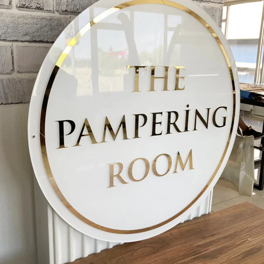 Bespoke Circular Acrylic Business Sign - Image 1