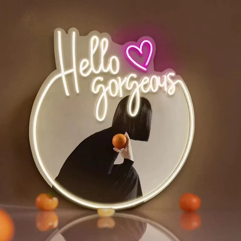 Hello Gorgeous Led Neon Mirror - Image 2