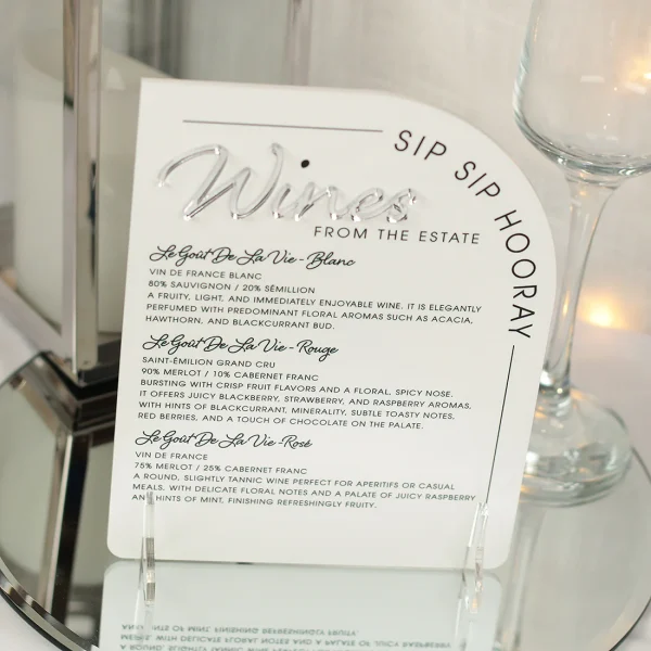 The Signature Arch Slate – Custom Acrylic Bar & Event Menu