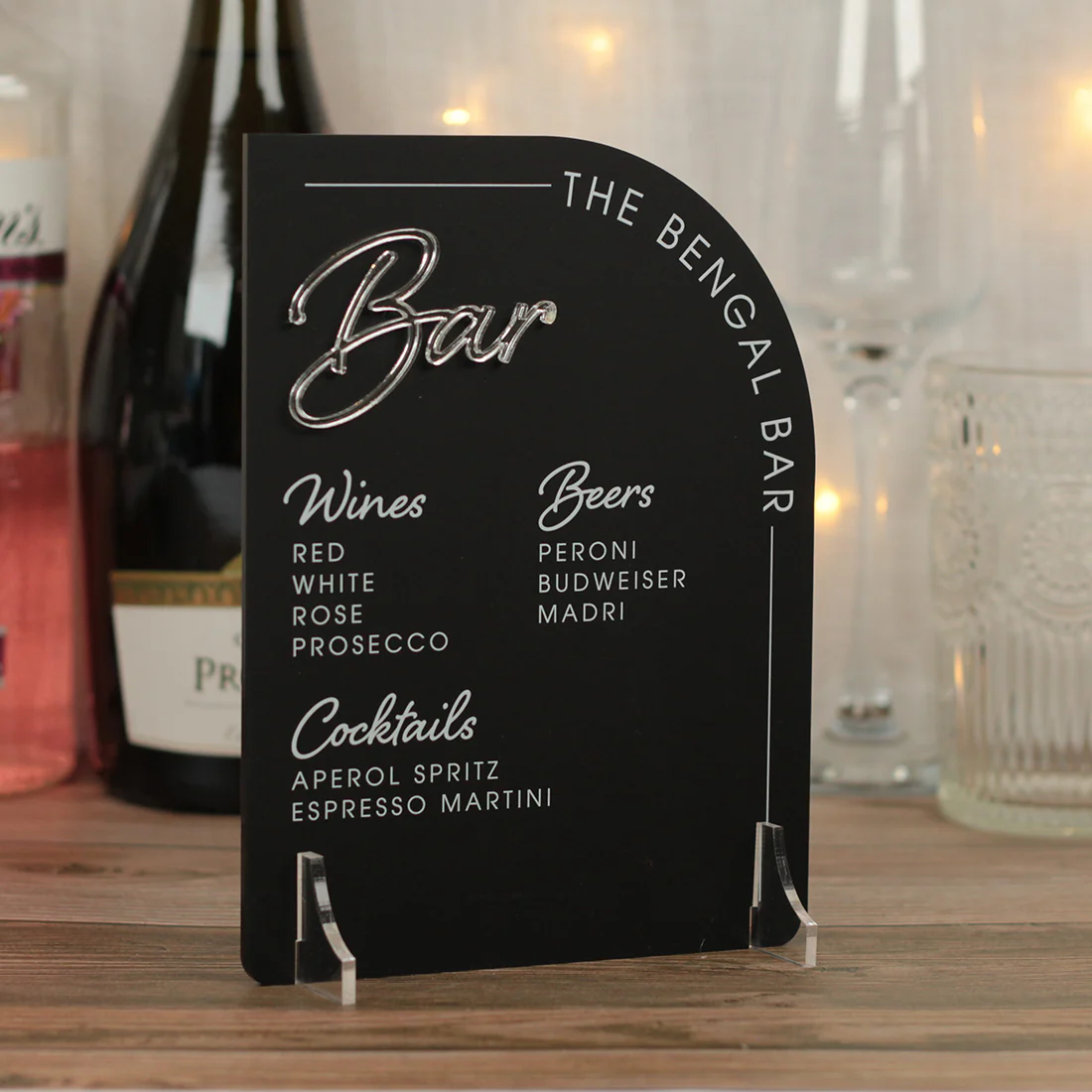 The Signature Arch Slate – Custom Acrylic Bar & Event Menu - Image 1