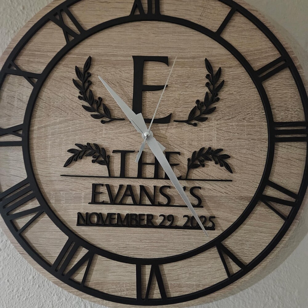 Laser Cut Vintage Wooden Wall Clock - Image 3