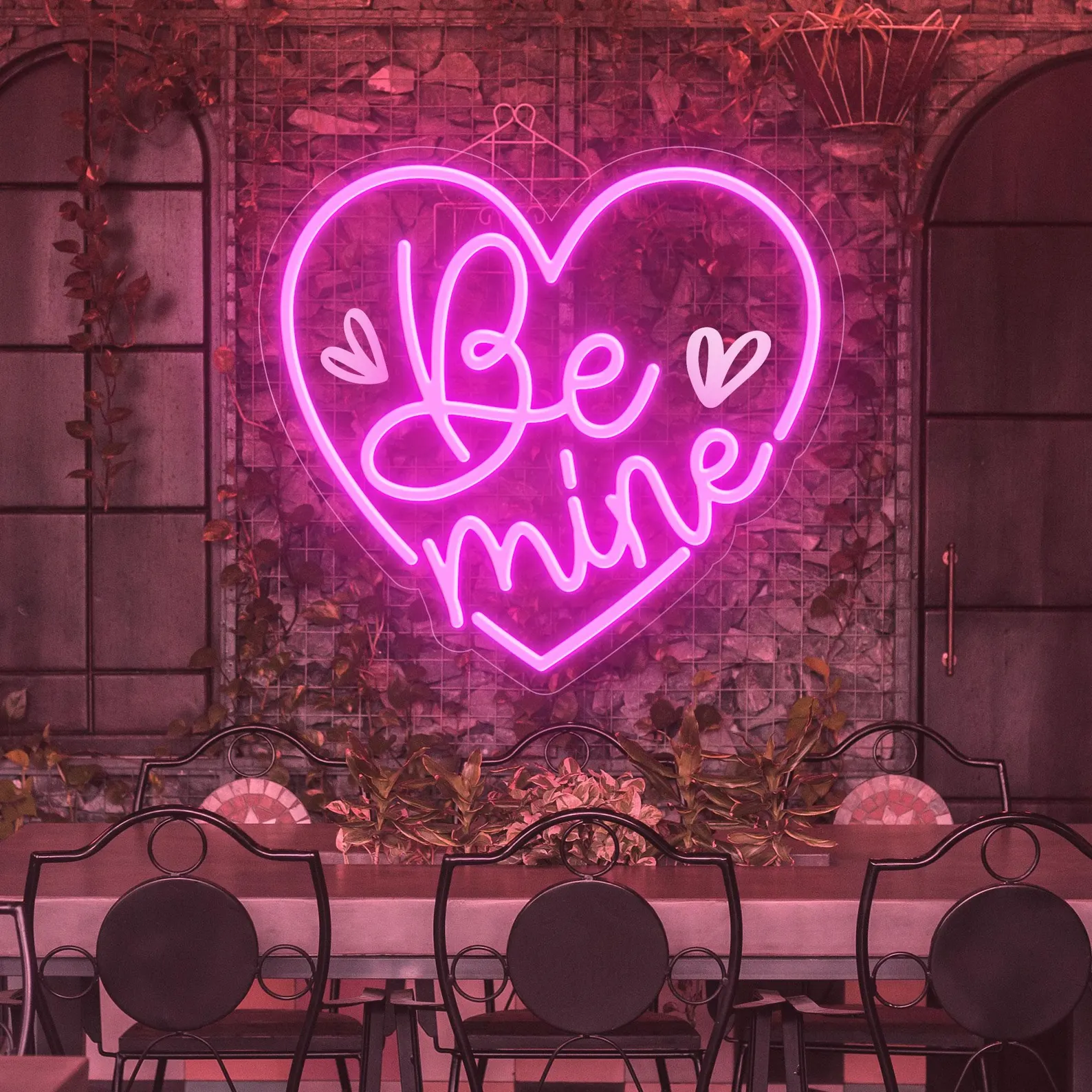 "Be Mine" Heart LED Neon Sign - Image 1