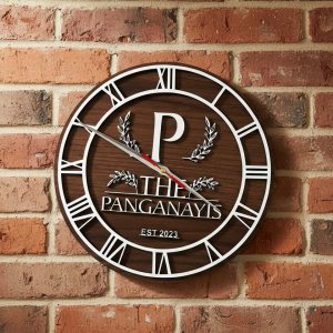 Laser Cut Vintage Wooden Wall Clock