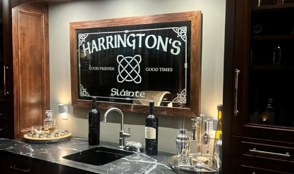 Personalized Home Bar Mirror