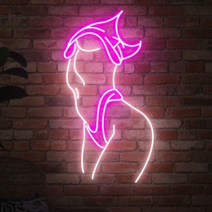 The "Obsidian Muse" Neon Silhouette
