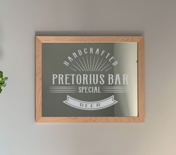 Personalized Home Bar Mirror