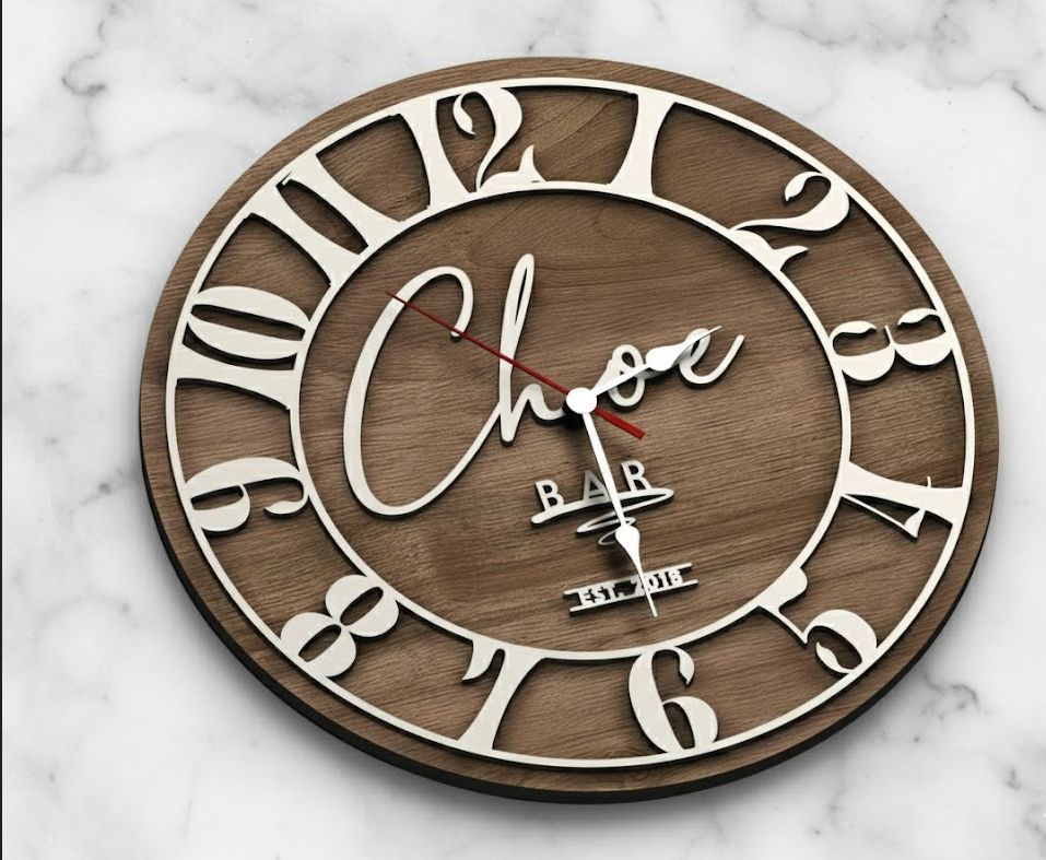 Personalised Vintage Wooden Bar Clock - Image 1
