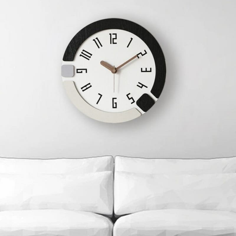 Laser Cut Nordic Wood Wall Clock – Living Room Round Modern Simple Wall Clock - Image 2
