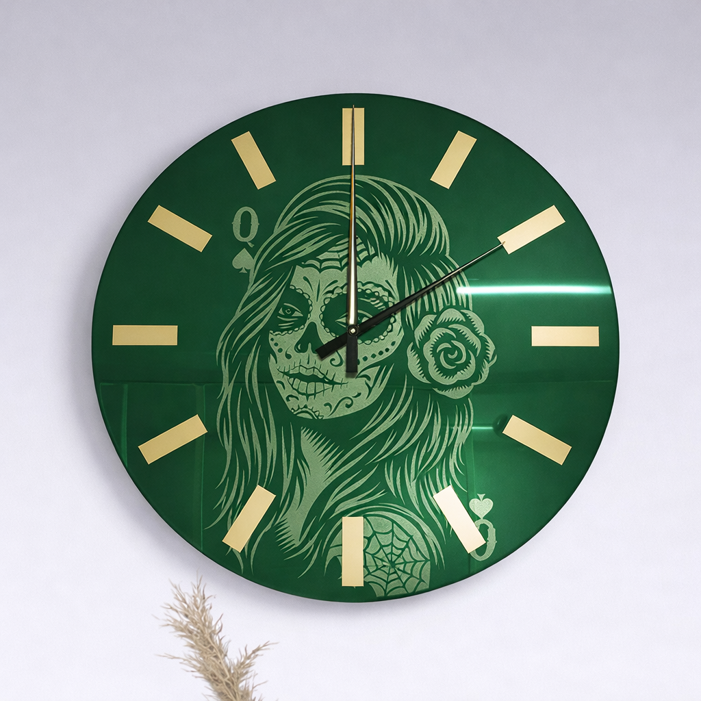 Engraved Acrylic Mirror Family Wall Clock - Image 2