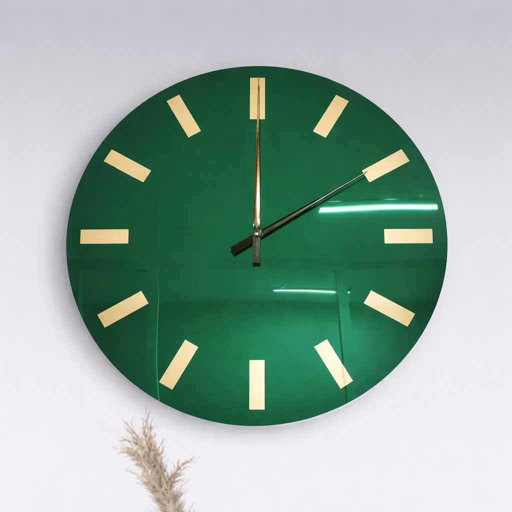 Engraved Acrylic Mirror Family Wall Clock - Image 1