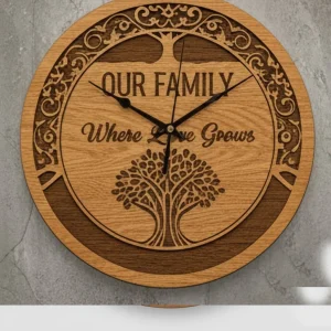 Engraved Wooden Wall Clock - Image 3